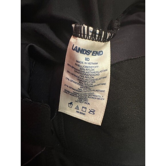 Lands end Size 8D Lycra Black Miracle Swimsuit One piece Draping - Picture 2 of 4